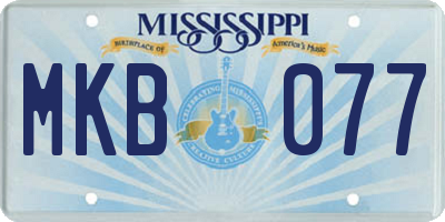 MS license plate MKB077
