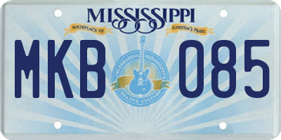 MS license plate MKB085
