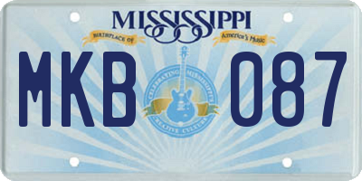 MS license plate MKB087