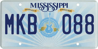 MS license plate MKB088