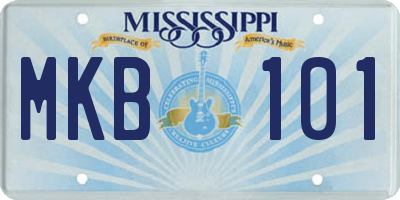 MS license plate MKB101