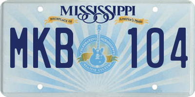 MS license plate MKB104