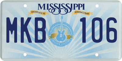 MS license plate MKB106