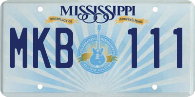 MS license plate MKB111