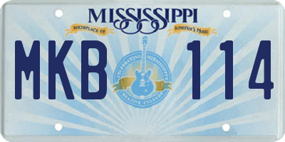 MS license plate MKB114