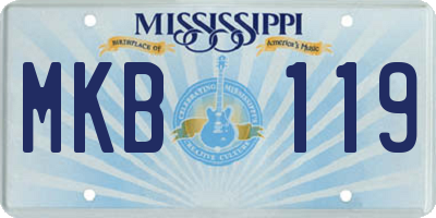 MS license plate MKB119