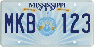 MS license plate MKB123