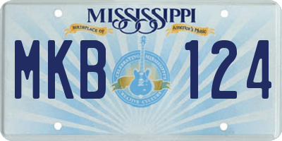 MS license plate MKB124