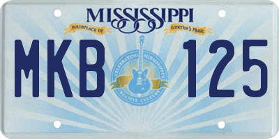 MS license plate MKB125