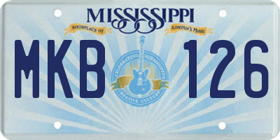 MS license plate MKB126