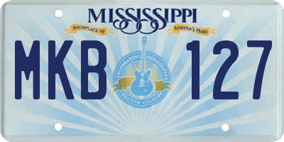 MS license plate MKB127