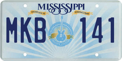 MS license plate MKB141