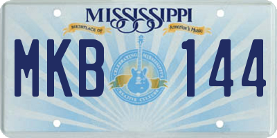 MS license plate MKB144