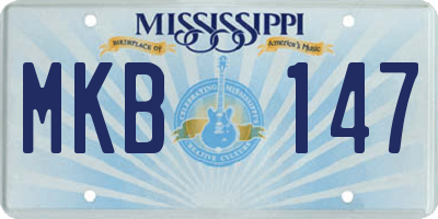 MS license plate MKB147