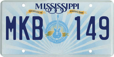 MS license plate MKB149