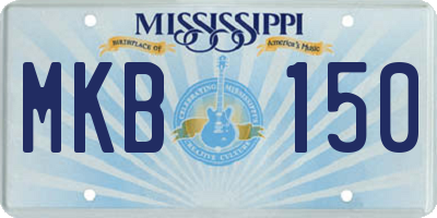 MS license plate MKB150