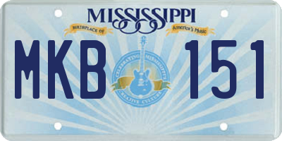 MS license plate MKB151
