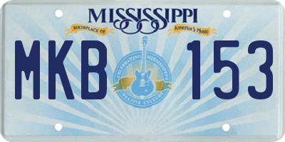 MS license plate MKB153
