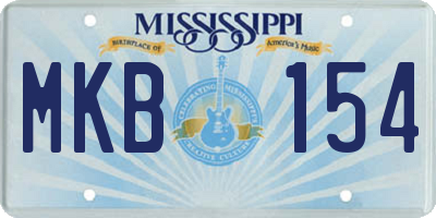 MS license plate MKB154