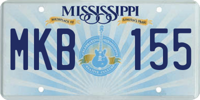 MS license plate MKB155
