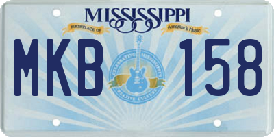 MS license plate MKB158