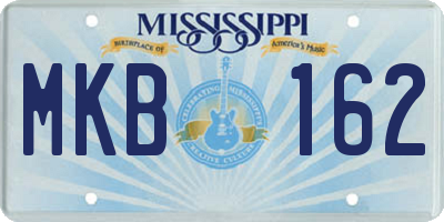 MS license plate MKB162