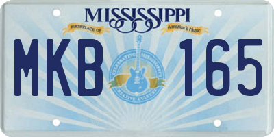 MS license plate MKB165