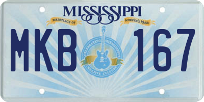 MS license plate MKB167