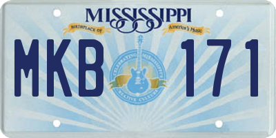 MS license plate MKB171