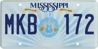 MS license plate MKB172