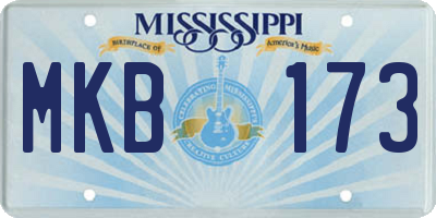 MS license plate MKB173
