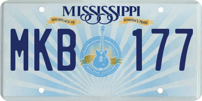 MS license plate MKB177