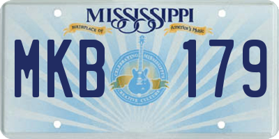 MS license plate MKB179