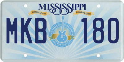 MS license plate MKB180