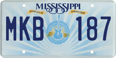 MS license plate MKB187