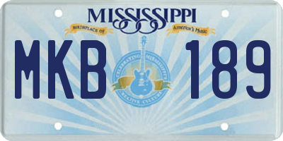 MS license plate MKB189