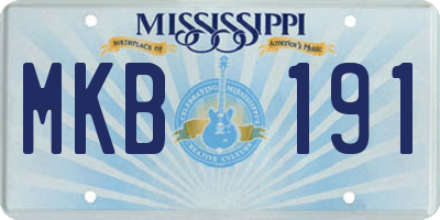 MS license plate MKB191