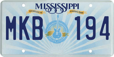 MS license plate MKB194