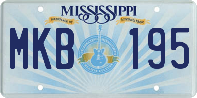 MS license plate MKB195