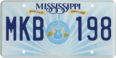 MS license plate MKB198