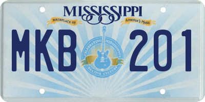 MS license plate MKB201