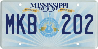 MS license plate MKB202