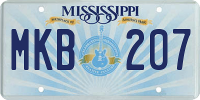MS license plate MKB207