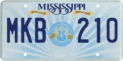 MS license plate MKB210