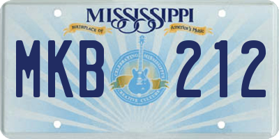 MS license plate MKB212