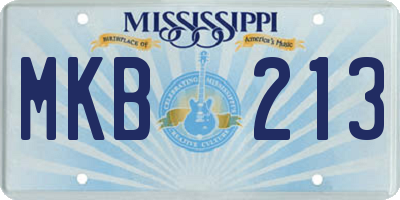 MS license plate MKB213