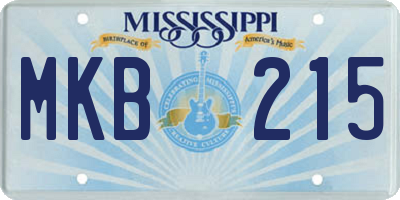 MS license plate MKB215