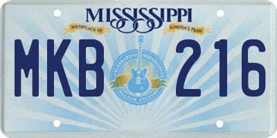 MS license plate MKB216