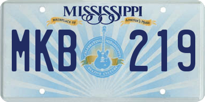 MS license plate MKB219