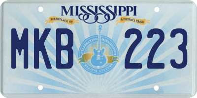 MS license plate MKB223